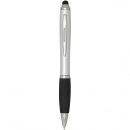 Nash RCS recycled plastic stylus ballpoint pen with coloured barrel and black grip (black ink)