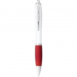 Nash ballpoint pen white barrel and coloured grip