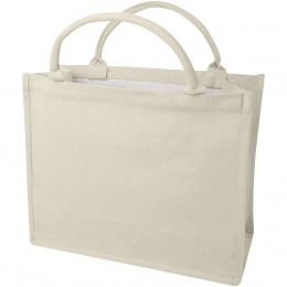 A shopping bag made of recycled material with a weight of 400 g/mÂ².