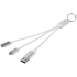 Metal 4-in-1 recycled aluminium charging cable with keychain Metal 4-in-1 recycled aluminium charging cable with keychain