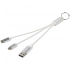 Metal 4-in-1 recycled aluminium charging cable with keychain Metal 4-in-1 recycled aluminium charging cable with keychain