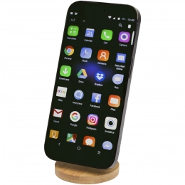Alcor recycled plastic foldeable magnetic phone stand with bamboo details