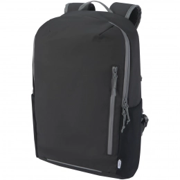 Aqua waterproof backpack made from recycled materials with GRS certification, suitable for a 15-inch laptop and with a capacity of 21 liters.