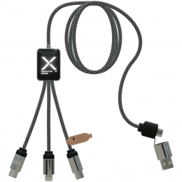 Кабель для зарядки SCX.design C33 60W Type-C с двойной подсветкой логотипа