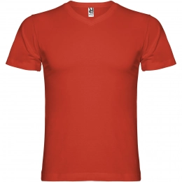 Мужская футболка с коротким рукавом и V-образным вырезом 