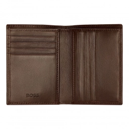 Folding card holder Classic Smooth Brown