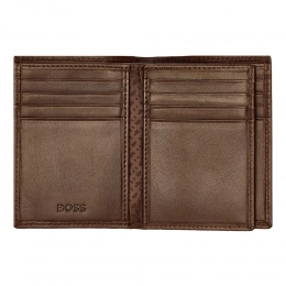 Trifold card holder Classic Smooth Brown