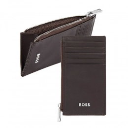 Card holder zip Classic Smooth Brown