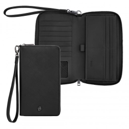 Travel wallet Double B Saffiano Black
