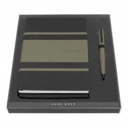 Set HUGO BOSS Khaki (ballpoint pen & note pad A5)