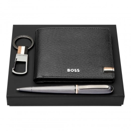 Set HUGO BOSS (ballpoint pen, key ring & wallet)