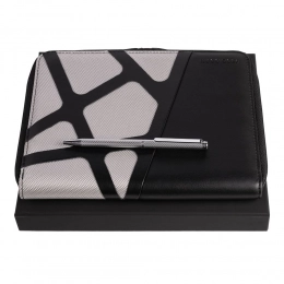 Set HUGO BOSS Chrome (ballpoint pen & conference folder A5)