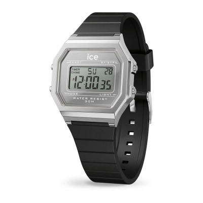 
                                            ICE digit retro-Metal silver mirror-Black -Small
                                            