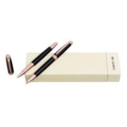 Набор ручек Holborn черная и розовое золото (шариковая ручка и роллербол)