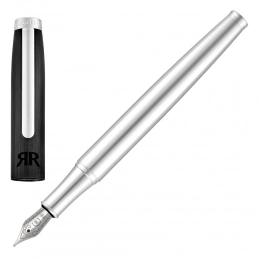 Перьевая ручка Rivington, черная с хромом