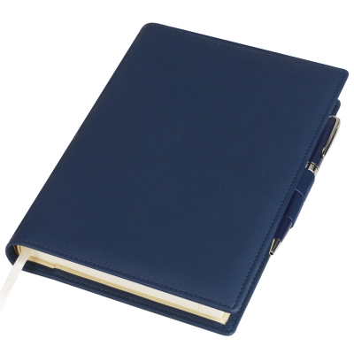 
                                            Clip portfolio diary, blue, soft touch cover, undated cream block, gift box, includes Tesoro pen
                                            