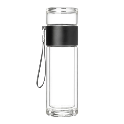 
                                            Double-walled glass bottle, Terso, 300 ml, black.
                                            
