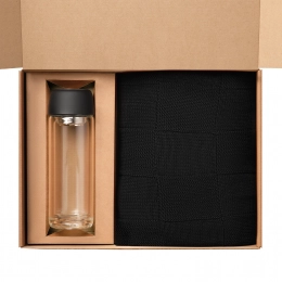 Bianca, Cella, black gift set (blanket, thermos bottle)