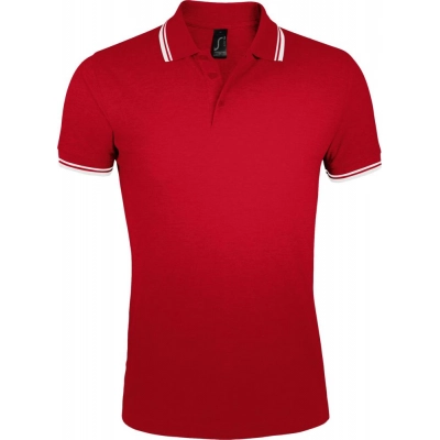 
                                                Pasadena Men 200 Men's Polo shirt with contrasting trim, red and white
                                                