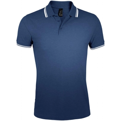 
                                                Pasadena Men 200 Men's Polo Shirt with contrasting trim, dark blue with White
                                                
