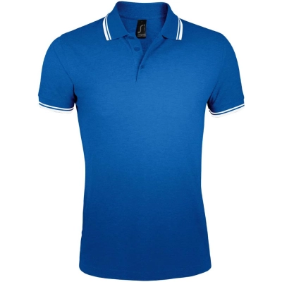 
                                                Pasadena Men 200 Men's Polo Shirt with contrasting trim, bright blue and White
                                                
