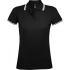 Pasadena Women 200 Women's Polo Shirt with Contrasting Trim, Black and White