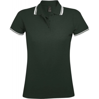 
                                                Pasadena Women 200 Women's Polo Shirt with contrasting trim, green and White
                                                