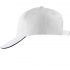 White and dark blue Long Beach baseball cap