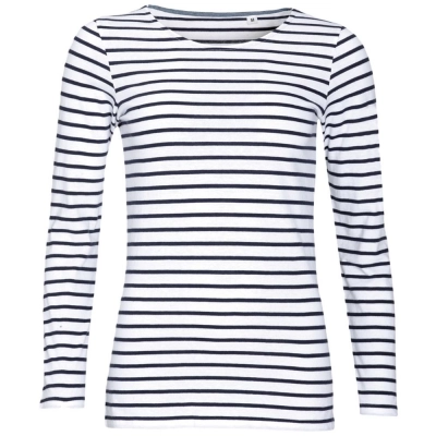 
                                            Women's Marine T-shirt, white with dark blue
                                            