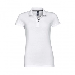 Patriot Women polo shirt, white with black