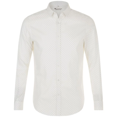 
                                                Men's white and dark blue Becker Men shirt.
                                                