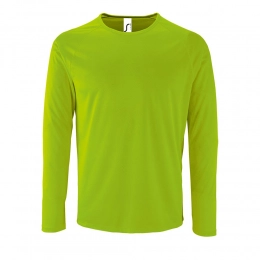 Sporty LSL Men Long Sleeve T-shirt, Neon Green