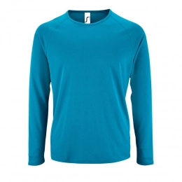 Sporty LSL Men long-sleeved T-shirt, bright turquoise