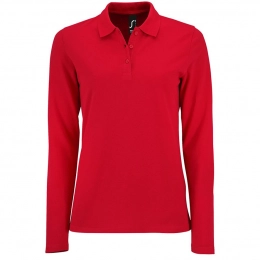 Women's long sleeve polo shirt Perfect LSL Women, red.