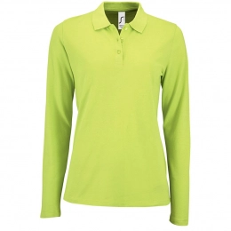 Women's Long Sleeve Polo Shirt Perfect LSL Women, Green Apple