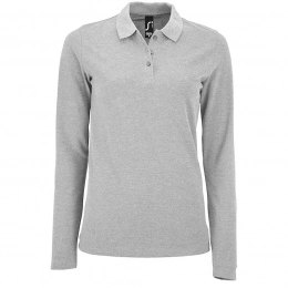 Women's long sleeve polo shirt Perfect LSL Women, grey melange