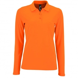 Women's long sleeve polo shirt Perfect LSL Women, orange.
