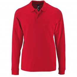 Men's Long Sleeve Polo Shirt Perfect LSL Men, Red