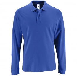 Men's Long Sleeve Polo Shirt Perfect LSL Men, Bright Blue