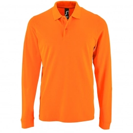 Men's Long Sleeve Polo Shirt Perfect LSL Men, Orange