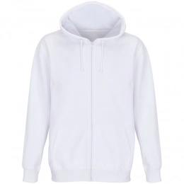 Unisex white Carter hoodie.