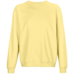 Unisex Columbia sweatshirt, light yellow.