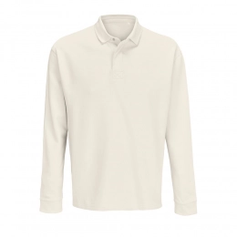 Heritage oversized long sleeve polo shirt, milk