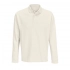 Heritage oversized long sleeve polo shirt, milk