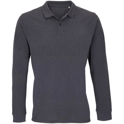 
                                            Unisex long-sleeve polo shirt by Planet LSL, black melange.
                                            
