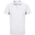 Unisex white Pitcher polo shirt.