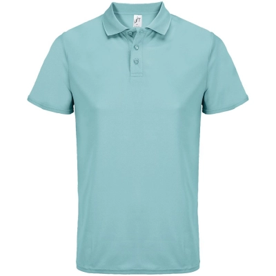 
                                                Unisex Pitcher blue (sea wave) polo shirt.
                                                