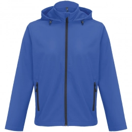 Men's Race Softshell Jacket with Hood, Bright Blue (Royal)