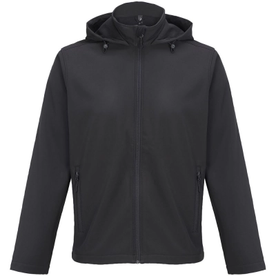 
                                                Men's black Race Men softshell jacket with hood.
                                                