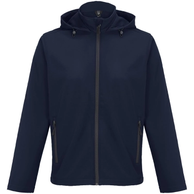 
                                                Men's dark blue Race Men softshell jacket with hood.
                                                